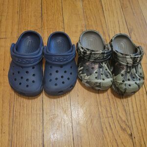Sz 6 ToddlerCrocs Unisex Kids Clogs Camouflage & Blue Crocs Water Boys Girls